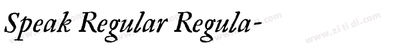 Speak Regular Regula字体转换